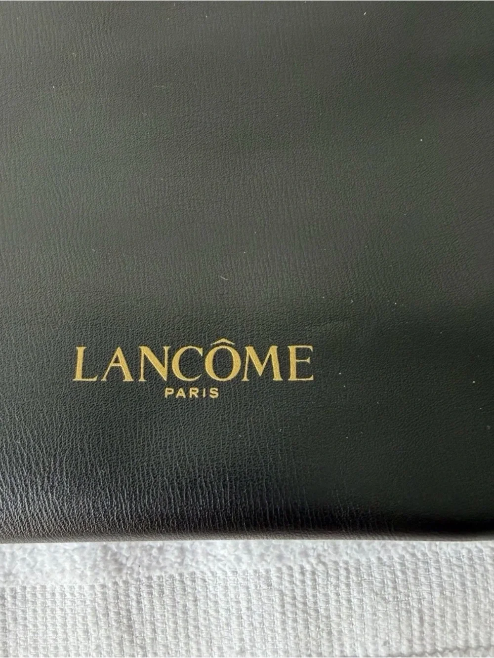 Lancôme Black Cosmetic Pouch with Gold Rose Charm